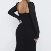 Ophelia Black Cutout Midi Dress