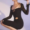 Ophelia Black Cutout Midi Dress