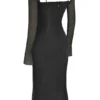 Ophelia Black Cutout Midi Dress