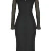 Ophelia Black Cutout Midi Dress