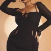 Ophelia Black Cutout Midi Dress