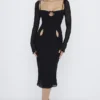 Ophelia Black Cutout Midi Dress