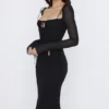 Ophelia Black Cutout Midi Dress