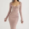 Ophelia Blush Cutout Midi Dress
