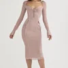 Ophelia Blush Cutout Midi Dress