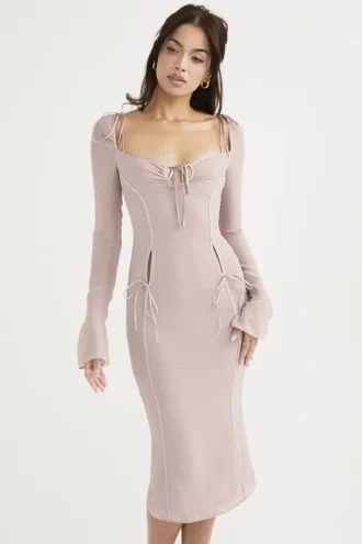 Ophelia Crystal Cutout Midi Dress