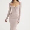 Ophelia Crystal Cutout Midi Dress