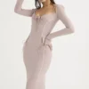 Ophelia Crystal Cutout Midi Dress