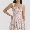 Ophelia Pink Ribbon Print Dress with Bloomers