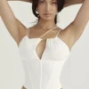 Orla White Chiffon Strappy Corset