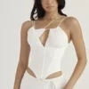 Orla White Chiffon Strappy Corset