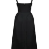 Paloma Black Satin Twist Strap Midi Dress