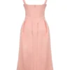 Paloma Peach Satin Pleated Midi Dress