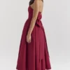 Pandora Berry Strapless Detachable Bow Midi Dress
