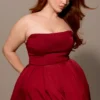 Pandora Berry Strapless Detachable Bow Midi Dress