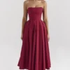 Pandora Berry Strapless Detachable Bow Midi Dress