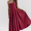 Pandora Berry Strapless Detachable Bow Midi Dress
