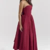 Pandora Berry Strapless Detachable Bow Midi Dress