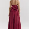 Pandora Berry Strapless Detachable Bow Midi Dress
