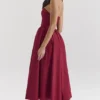 Pandora Berry Strapless Detachable Bow Midi Dress