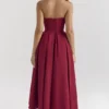 Pandora Berry Strapless Detachable Bow Midi Dress