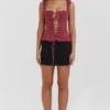 Parisa Merlot Floral Corset