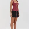 Parisa Merlot Floral Corset