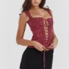 Parisa Merlot Floral Corset