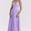 Pascha Orchid Butterfly Corset Maxi Dress
