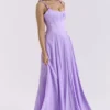 Pascha Orchid Butterfly Corset Maxi Dress