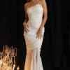 Pearla Ivory Ruched Maxi Dress