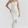 Pearla Ivory Ruched Maxi Dress
