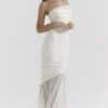 Pearla Ivory Ruched Maxi Dress