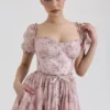 Penelope Pink Floral Chiffon Midi Dress
