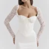 Perdi Vintage Ivory Satin Maxi Dress