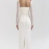 Perdi Vintage Ivory Satin Maxi Dress