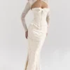 Perdita Ivory Metallic Jacquard Corset & Bolero