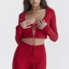 Perla Cherry Ribbed Knit Top