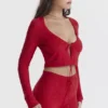 Perla Cherry Ribbed Knit Top