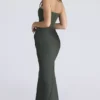 Persephone Emerald Green Crepe Strapless Corset Maxi Dress