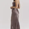 Persephone Smoke Strapless Corset Maxi Dress
