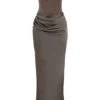 Persephone Smoke Strapless Corset Maxi Dress