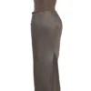 Persephone Smoke Strapless Corset Maxi Dress