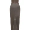 Persephone Smoke Strapless Corset Maxi Dress