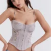 Petunia Light Lavender Embroidered Corset