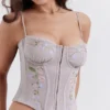 Petunia Light Lavender Embroidered Corset
