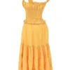 Phedra Tangerine Shirred Sundress