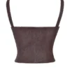Pia Brown Vegan Leather Corset
