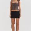 Pia Brown Vegan Leather Corset