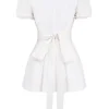 Piera White Pleated Mini Dress